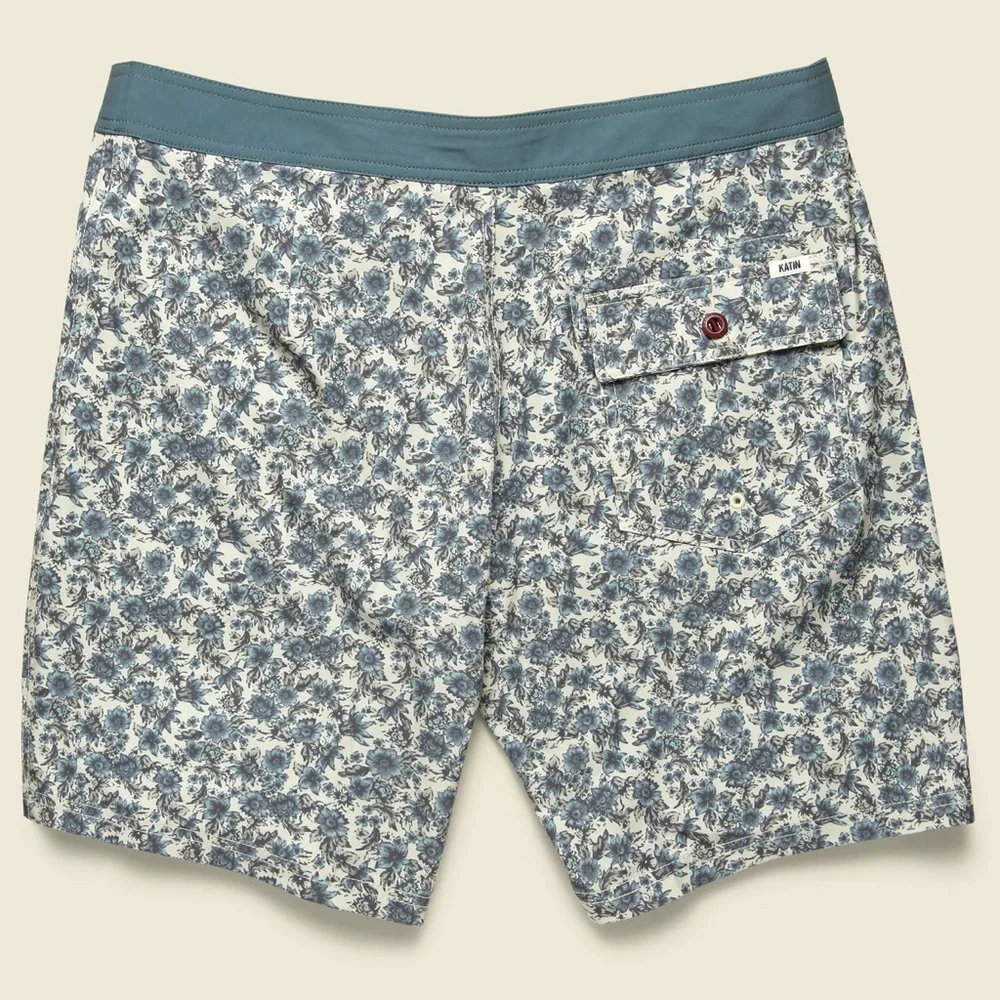 NWT Katin Posy Swim Trunk - Overcast Blue Floral